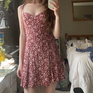 Reformation red floral printed dress